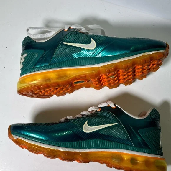 Nike Air Max Mens Miami Dolphins Aqua Orange Vintage Size 7.5 - Picture 13 of 16